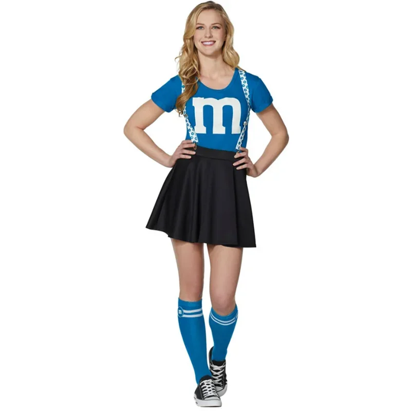 Sexy Japanese High School Girl Cheerleader Glee Style M Fancy Dress Halloween Cheerleading Cosplay Costume