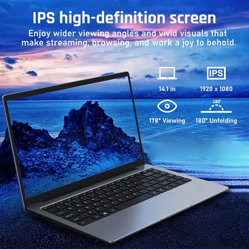 14 Zoll gewinnen 11 brandneue Notebook j4125 2,5 GHz lpddr4 8GB RAM 128GB 256GB 512GB 1t HD-Bildschirm Laptop-Computer Laptops PC