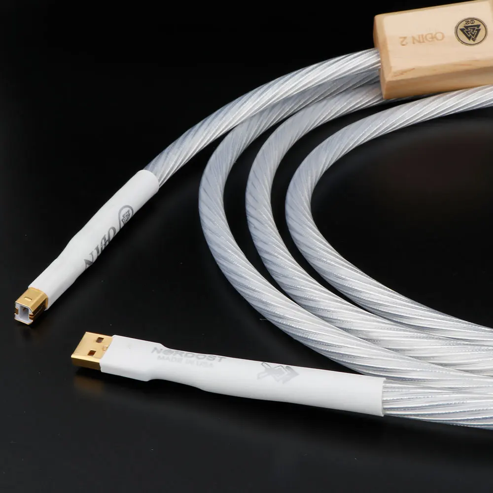 Nordost Odin 2, серебряный USB-кабель, компьютерный ЦАП-декодер, кабель для передачи данных, кабель для звуковой карты, версия 2,0, A-B, HI-END, Hi-Fi аудиокабель