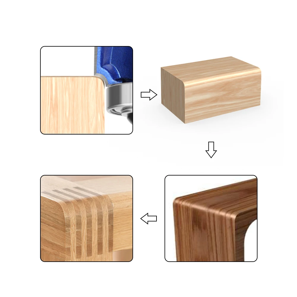 Imagem -05 - Lavie-router Bit Conjunto para Carpintaria Fresa Aparar Faca Borda Borda Flautas mm Haste r1 r2 r3 Alta Qualidade
