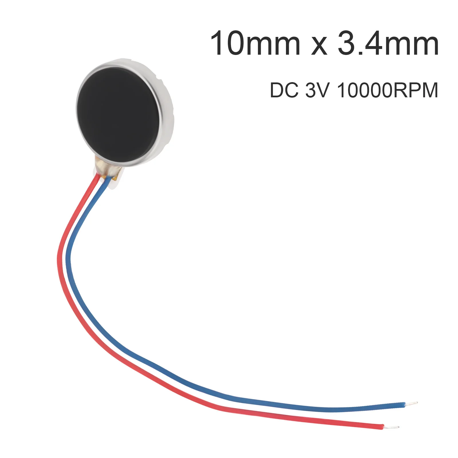 Motor de vibración de 10mm x 3,4mm DC3V 10000RPM Micro Motor de vibración CC para teléfono móvil/electrodomésticos/computadora de tableta
