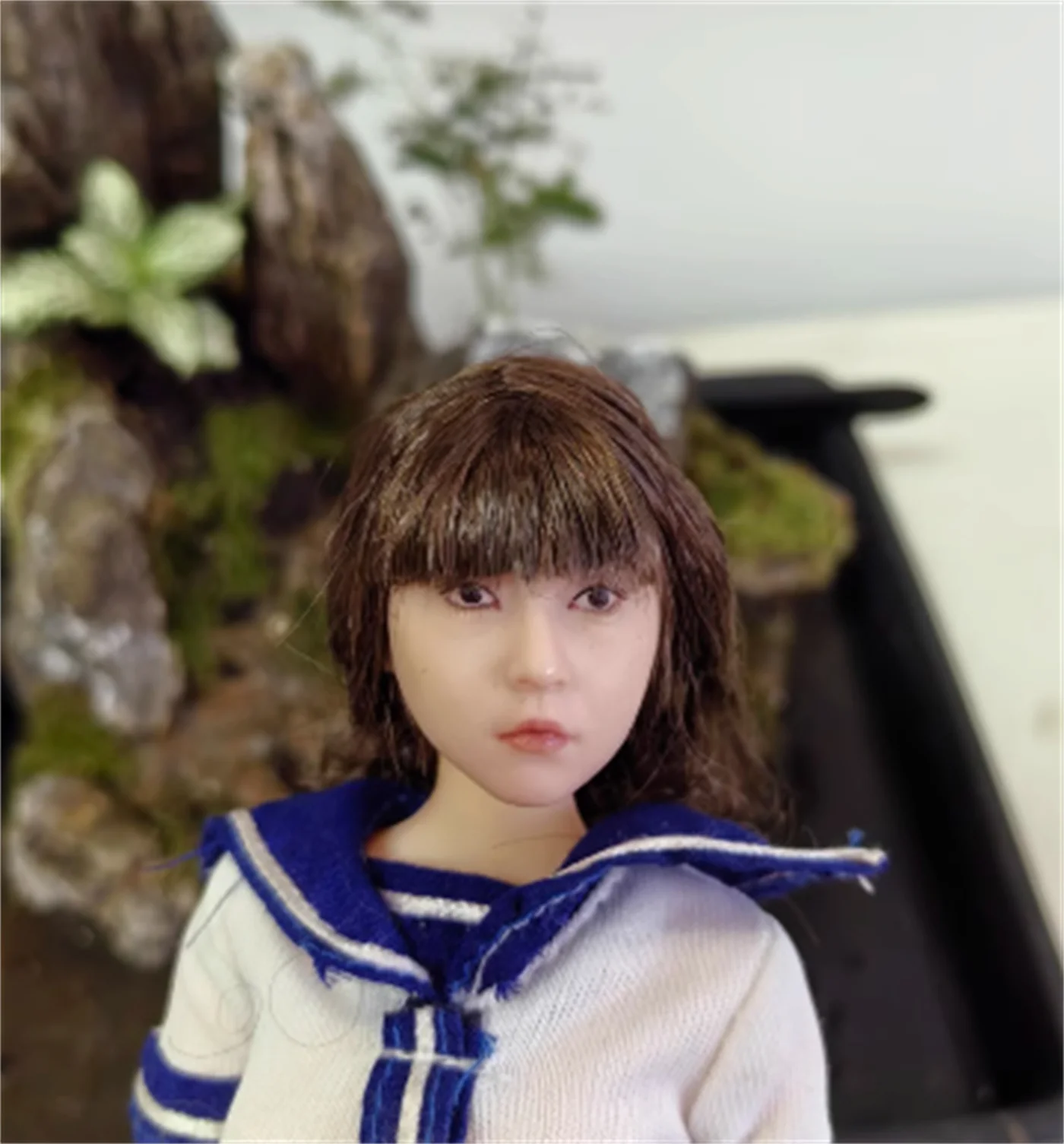 Figura de acción de 1/6, Little Loli, con expresiones lindas, escultura de cabeza de niña de Corea del Sur, compatible con cuerpo de figura de acción Tbleague Phicen de 12 pulgadas