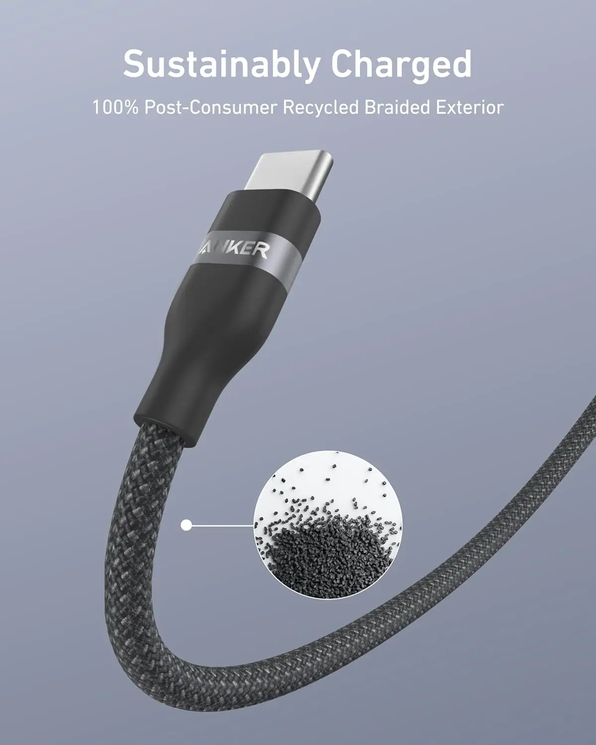 Кабель Anker Nano USB C, гибкий многоцветный плетеный шнур мощностью 240 Вт, зарядное устройство для быстрой зарядки типа C для iPhone серии 16