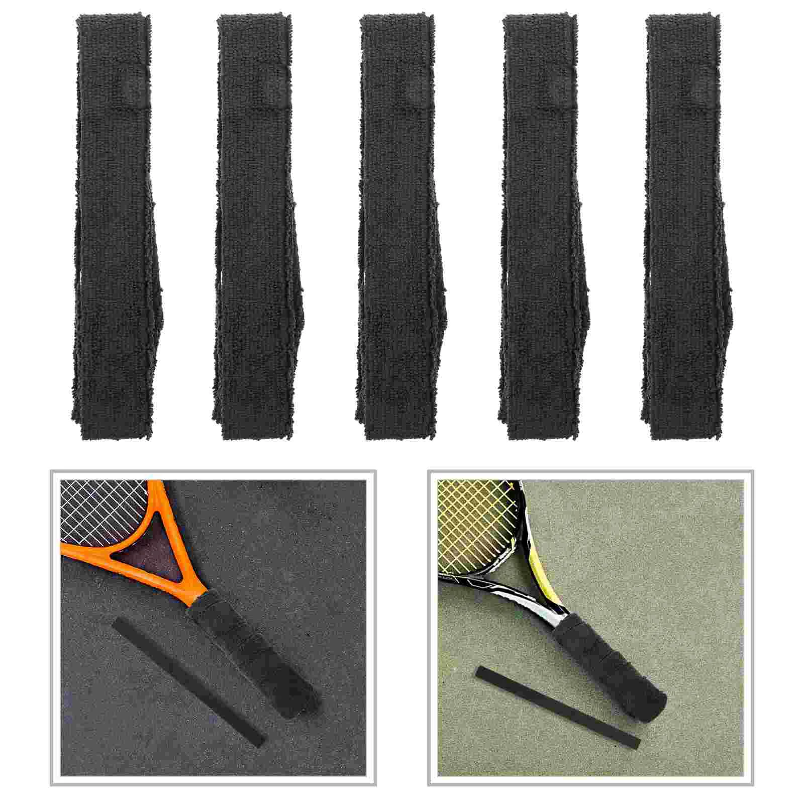 

5 Pcs Racket Sweatband Tennis Anti- Badminton Grip Grips Twine Fiber Non Strap for