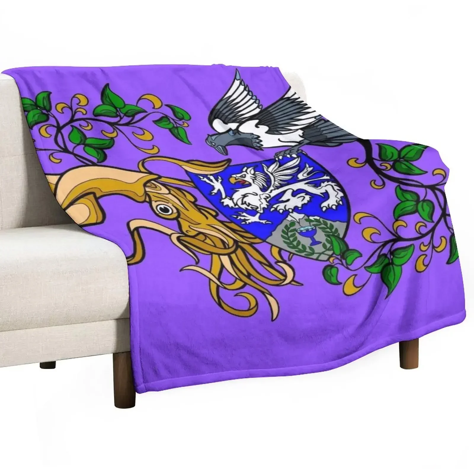 The Squid and the Magpie (large Items) Throw Blanket Shaggy Luxury Brand Winter beds Sofa Quilt Blankets