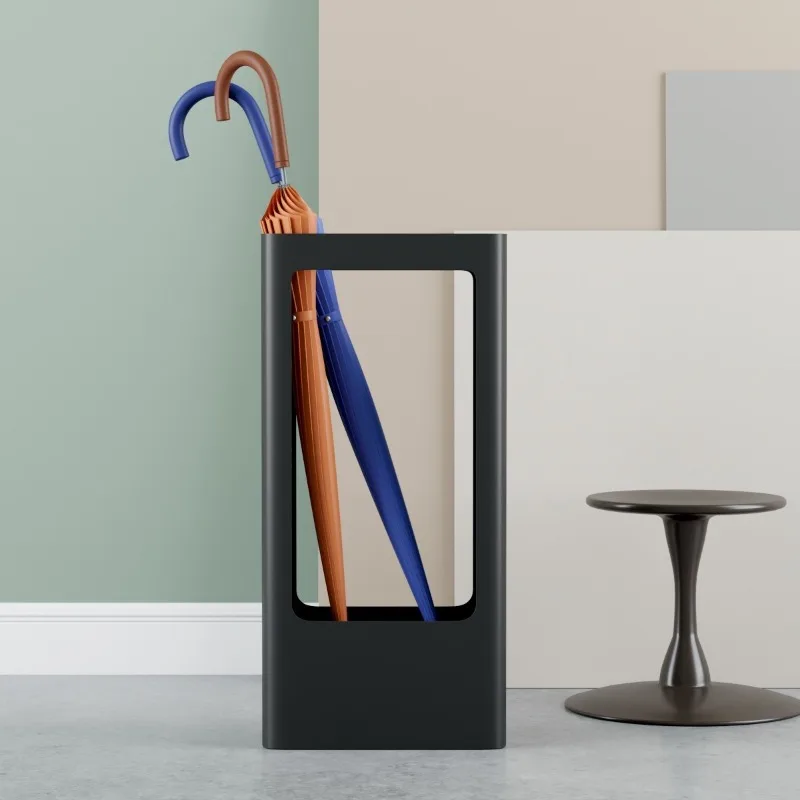 Metal Solid Color Umbrella Stands Oblong Hollowing Floor-standing Umbrella Stands Modern Simple High-quality Home Merchandises