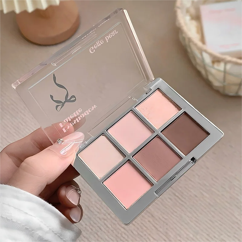 لوحة ظلال عيون مكونة من 6 ألوان من Gege Bear غير لامعة بيرليسسينت لون الأرض ترتر ظلال عيون تدوم طويلاً ولوحة كونتور #3