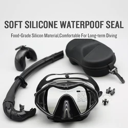 Adult Tempered Glass Diving Mask - Anti - Fog, Adjustable Strap, Silicone Skirt - Perfect for Snorkeling & Swimming