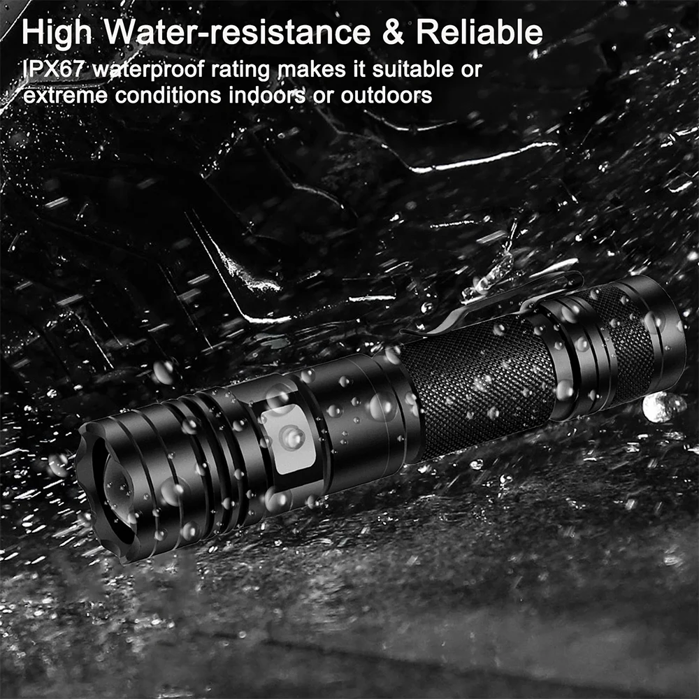 Powerful LED Flashlight Portable Hand Lantern Waterproof 5 Modes Zoom Torchlight Super Bright Torch USB Rechargeable Emerency