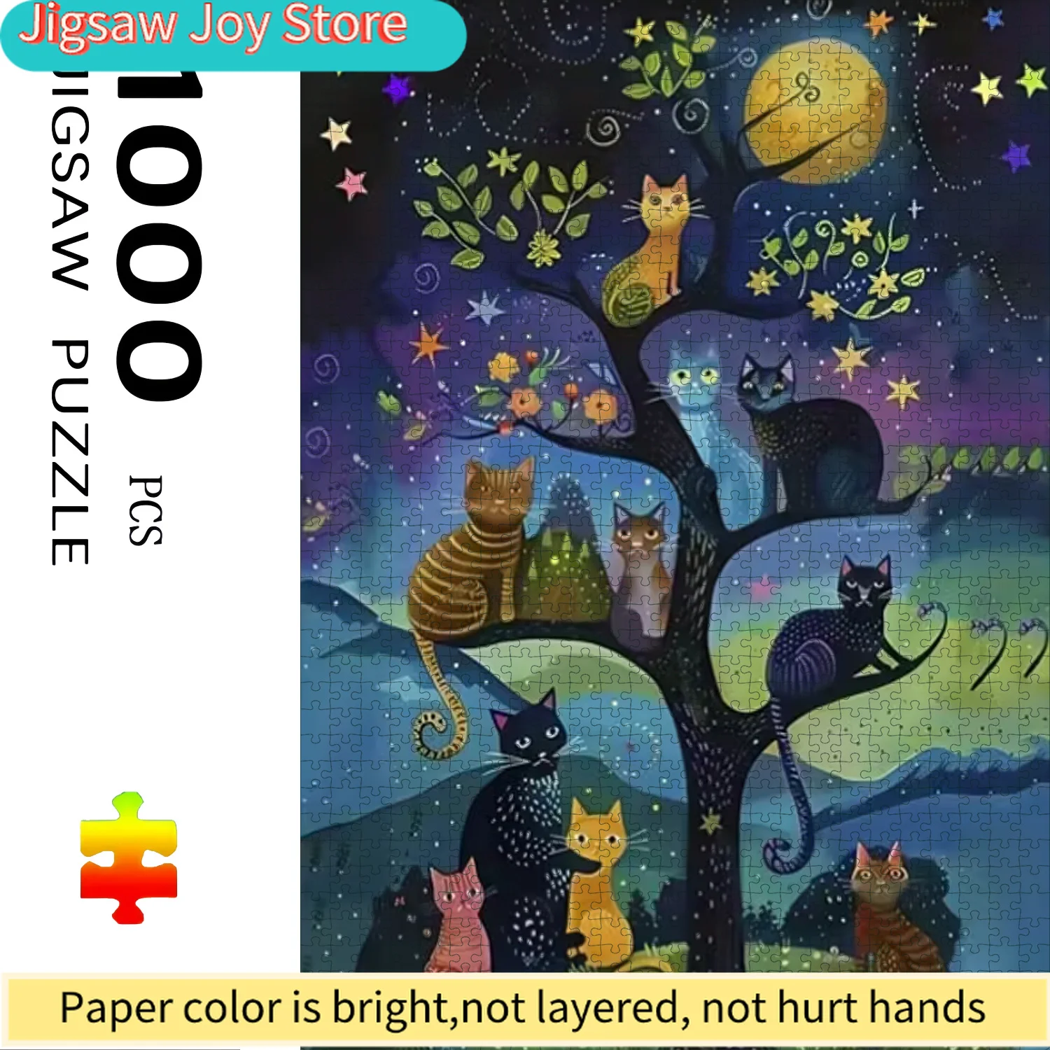 

Пазл-головоломка «Фантастическое кошачье дерево» (1000 элементов) – модный дизайн, сложная большая головоломка для всей семьи, уникальный подарок для детей