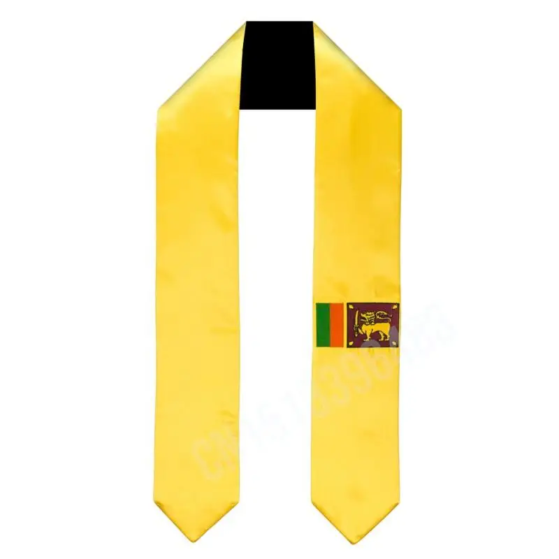 Sri Lanka Flag Scarf Top Print Graduation Sash Stole International Study Abroad Adult Unisex Party Accessory