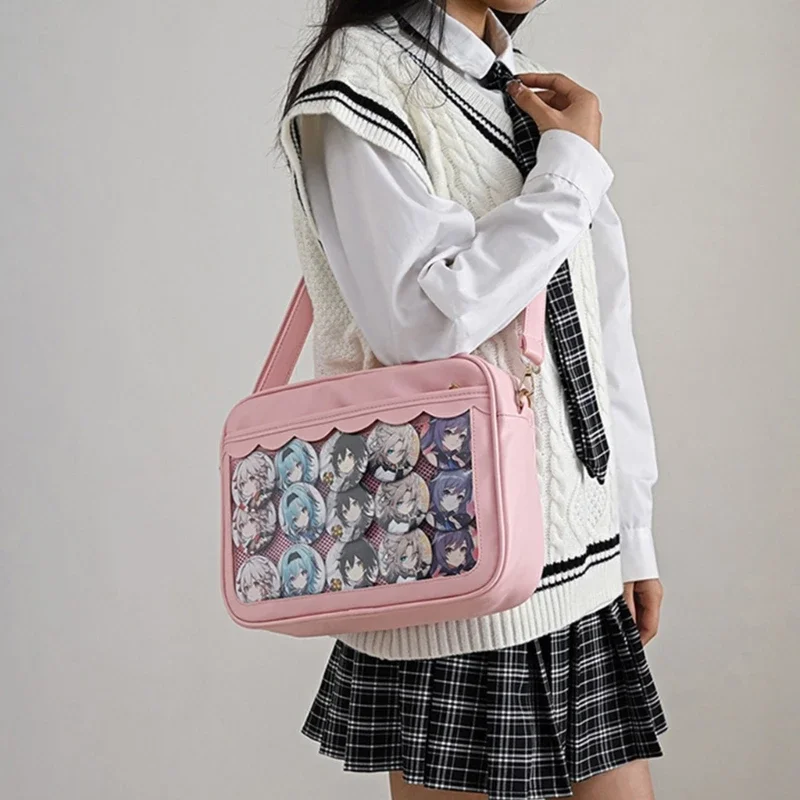 Japanese High School Girls JK Bag Women PU Handbags and Purses Transparent Itabag Women Crosssbody Bags