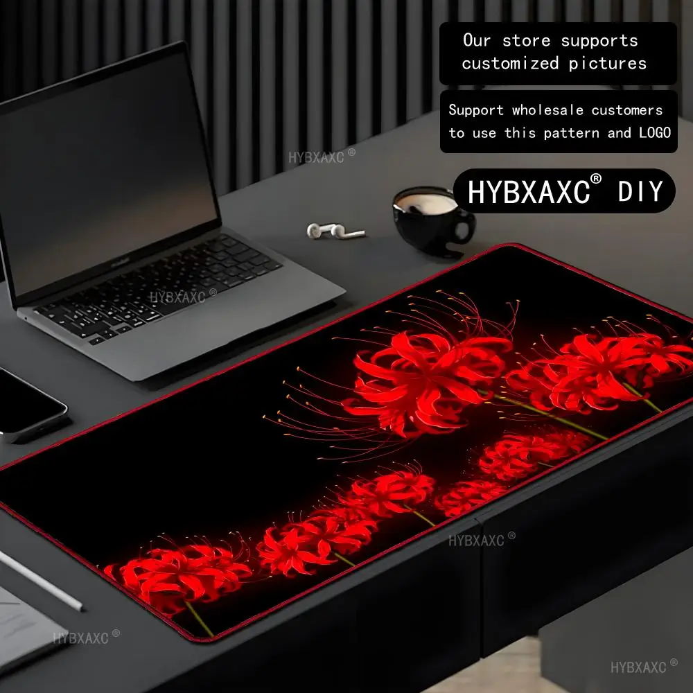 

Red Spider Lily HYBXAXC Mouse Pad Red lock edge Mouse Pad Desk Pad Desktop Computer Keyboard Wireless Mouse Gift for Play games