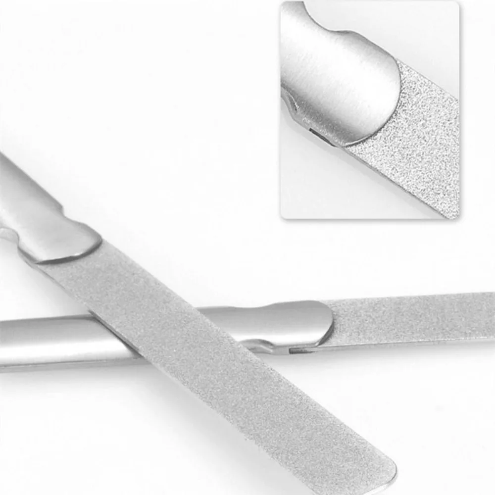 Profesjonalna dwustronna pilnica do paznokci ze stali nierdzewnej, papier ścierny do paznokci, szlifowanie, polerowanie, narzędzia do pielęgnacji manicure.