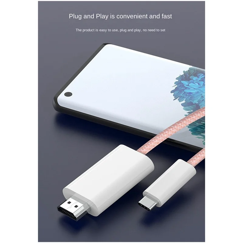 AF91-Type C To -Compatible High Definition Converter Cable 1.8M 4K60hz Support For Phone And Computer