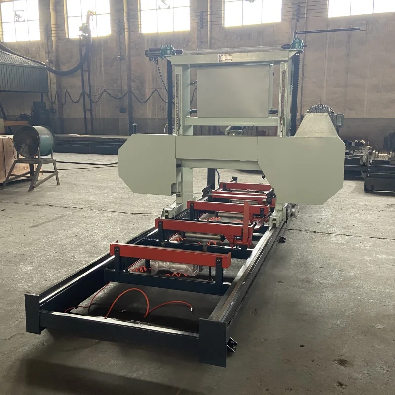 Woodworking Horizontal Band Saw Machine Motor Gantry Wood Cutting Saw 5.8m Blade Length 4000mm Max Cutting Length 18.5kW