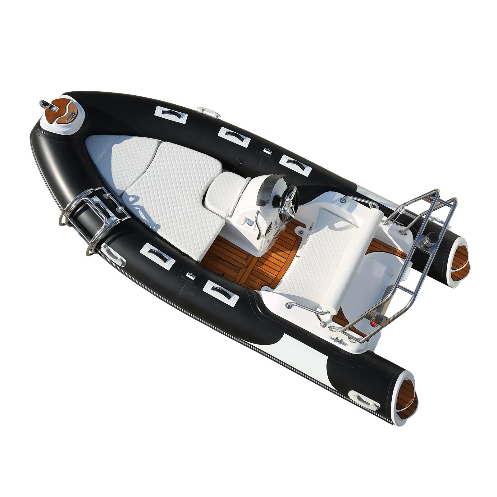 Blue Hypalon Rib 430 Rigid Inflatable Rowing Sport Rib Boat with Outboard Motor