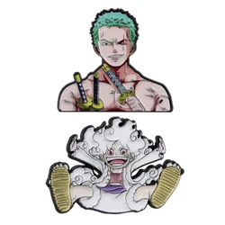 Japanese Anime Roronoa Zoro Cool Men Lapel Pins for Backpack Brooch on Clothes Enamel Pin Metal Badges Fashion Jewelry