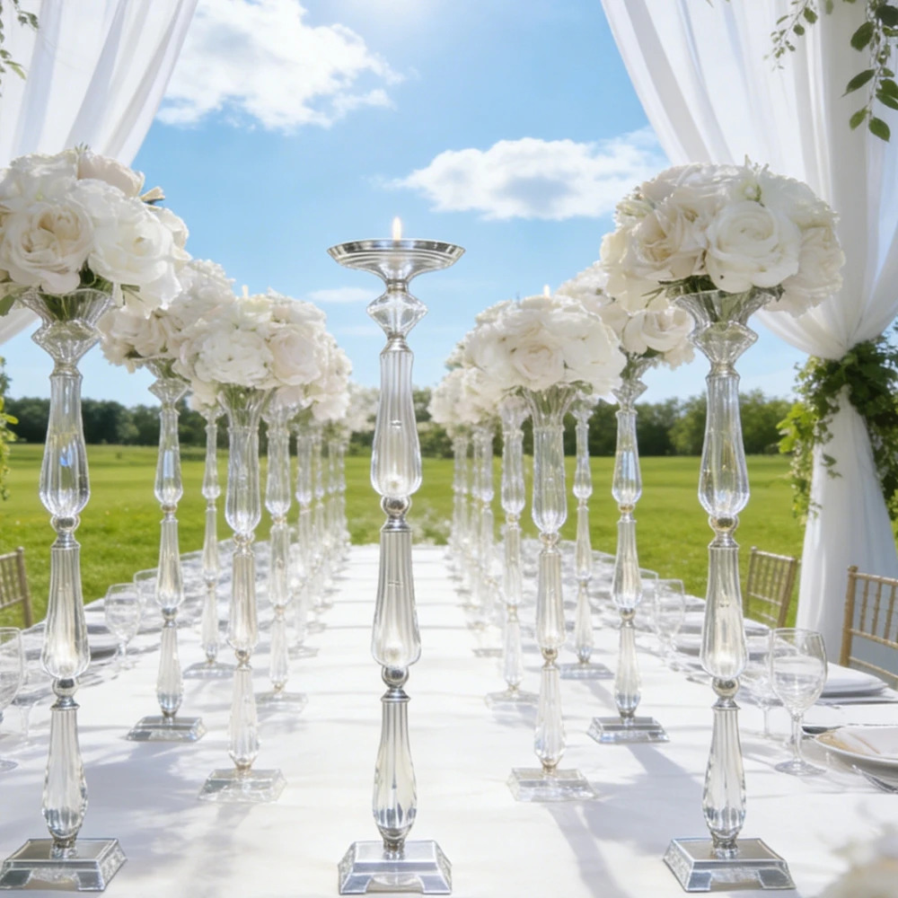 

8pcs 60-100cm wedding table acrylic chandelier , stage aisle center pieces, table party road guide flower display stand
