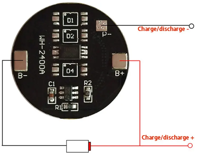 1S 2A LiFePO4 BMS 26650 PCM  Battery Protection Board DIY for 1S Battery Cell Pack