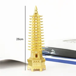 Feng Shui 9/13 Levels Alloy 3D Model Chinese Wenchang Pagoda Tower Crafts Statue Souvenir Home Decoration Metal Handicraft