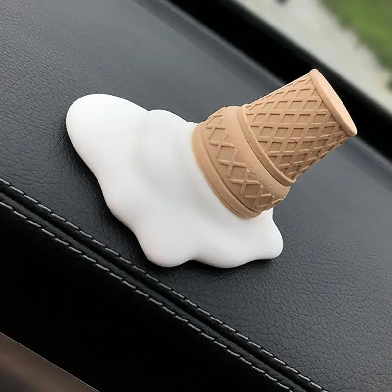 Dashboard Ornament Melted Ice Cream Shape Car Perfume Oil Diffuser Adorable Handmade Detail Long Lasting Dashboard Decorations