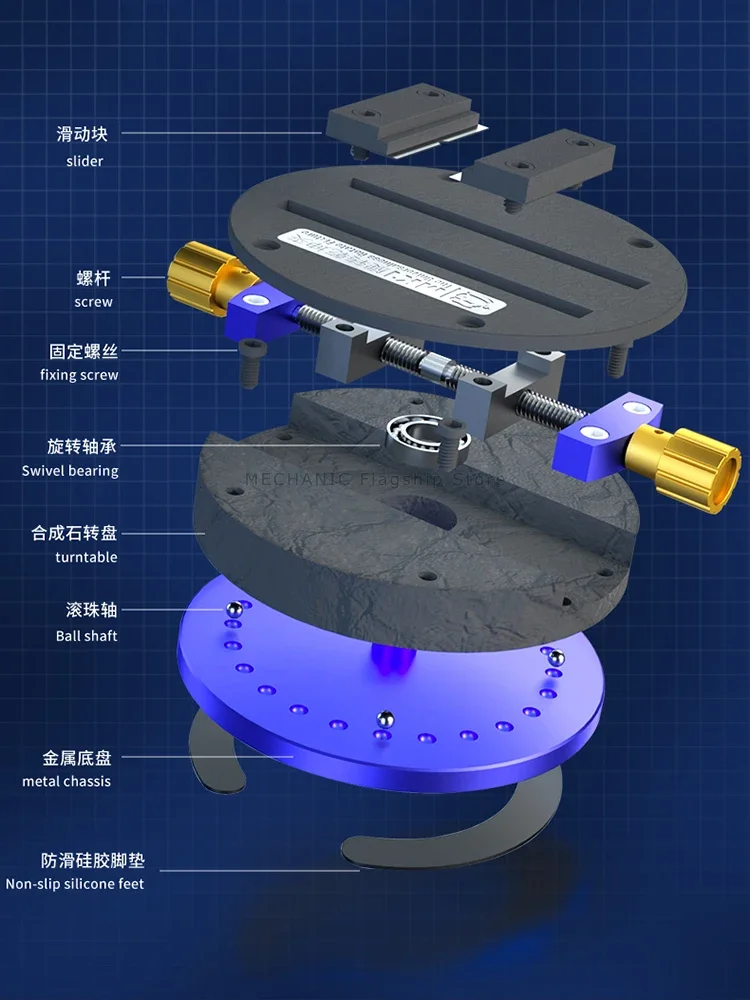 Rotary Umiversal Fixture MECHANIC MK1 Rotate 360° for Mobile Phone Chip Motherboard Clamping Base for Microscope Repair Tool