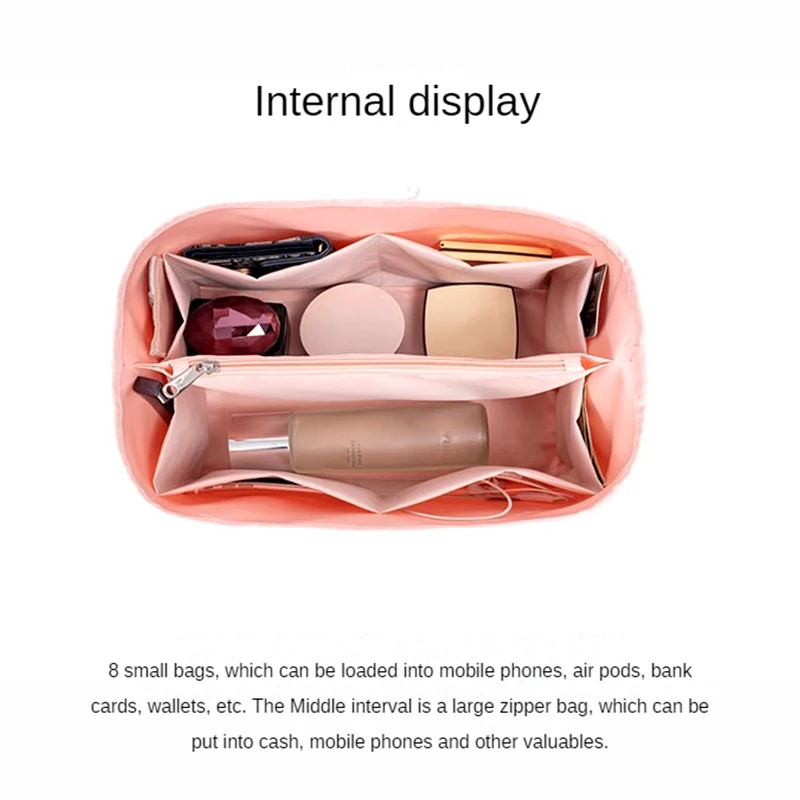 New Women Felt Insert Bag Makeup Cosmetic Bags Travel Inner Purse Handbag Storage Organizer Insert Tote Shaper For Longchamp