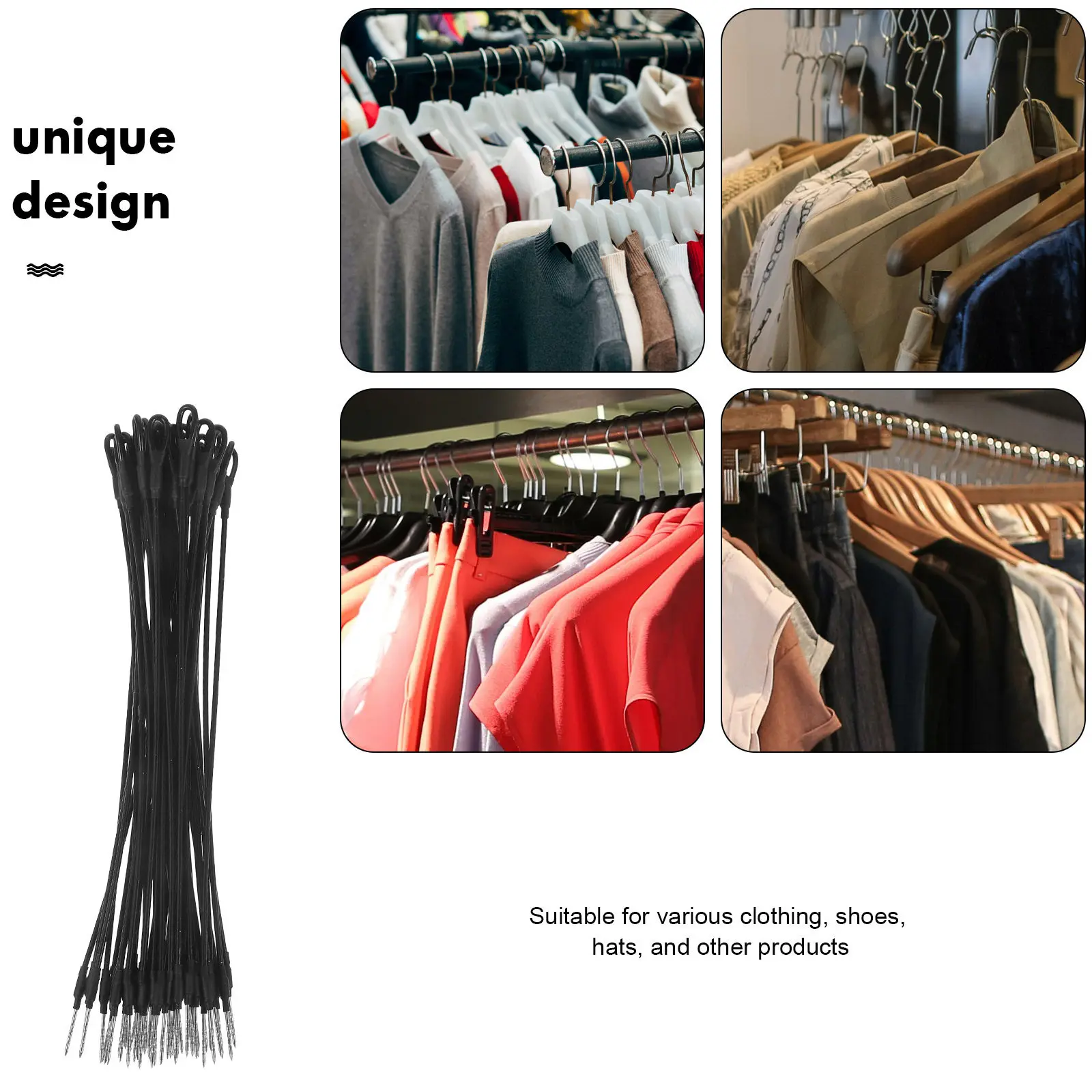 50Pcs Sturdy Tag Protection Rope Made of High-Strength Steel Wire for Clothing Stores Supermarkets Boutiques Price Tag Tie Ropes - view 3