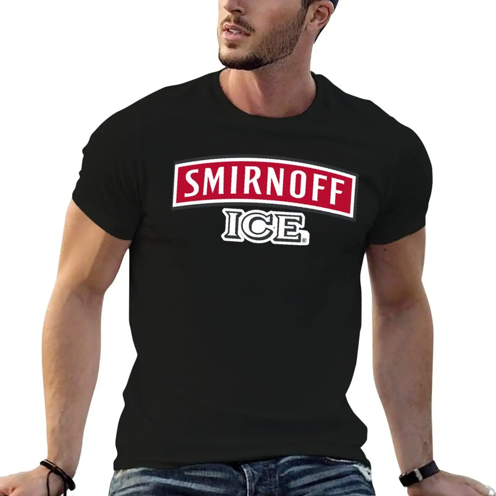 Camiseta con logotipo de Smirnoff Ice, camisetas de algodón personalizadas, camiseta 100% algodón para hombre, camiseta 100%