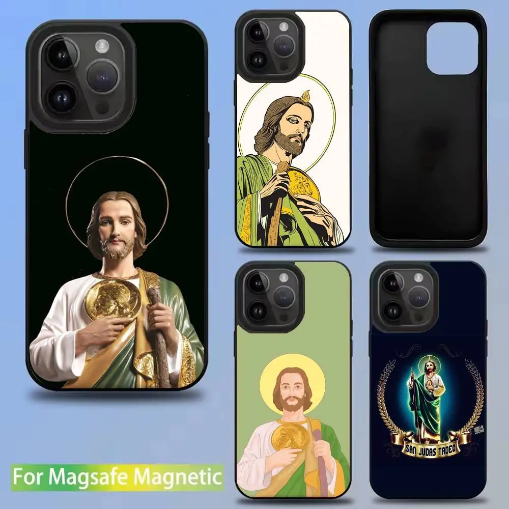 

San Judas Phone Case For iPhone 16,15,14,13,12,11,Pro,Max,Plus,Mini,SE New Magsafe Magnetic Wireless Charging