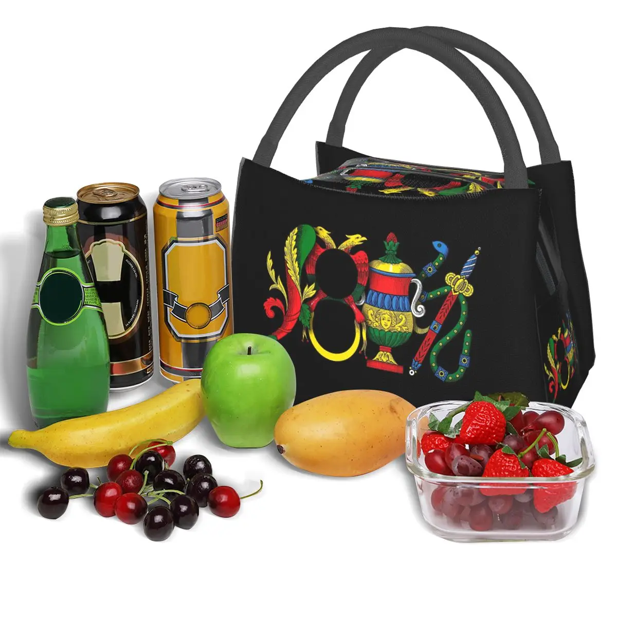 Bolsas de almuerzo con Tarjeta Italiana para mujer y niño, Bento Box aislado, bolso de Picnic, bolso térmico más fresco, Aces, Briscola, Scopa