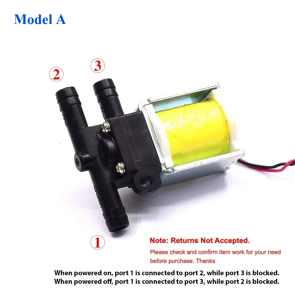 1PC DC 12V Small 2-Position 3-Way Electric Solenoid Valve Electromagnetic Air Water Valve Flow for Floor Carpet Cleaner