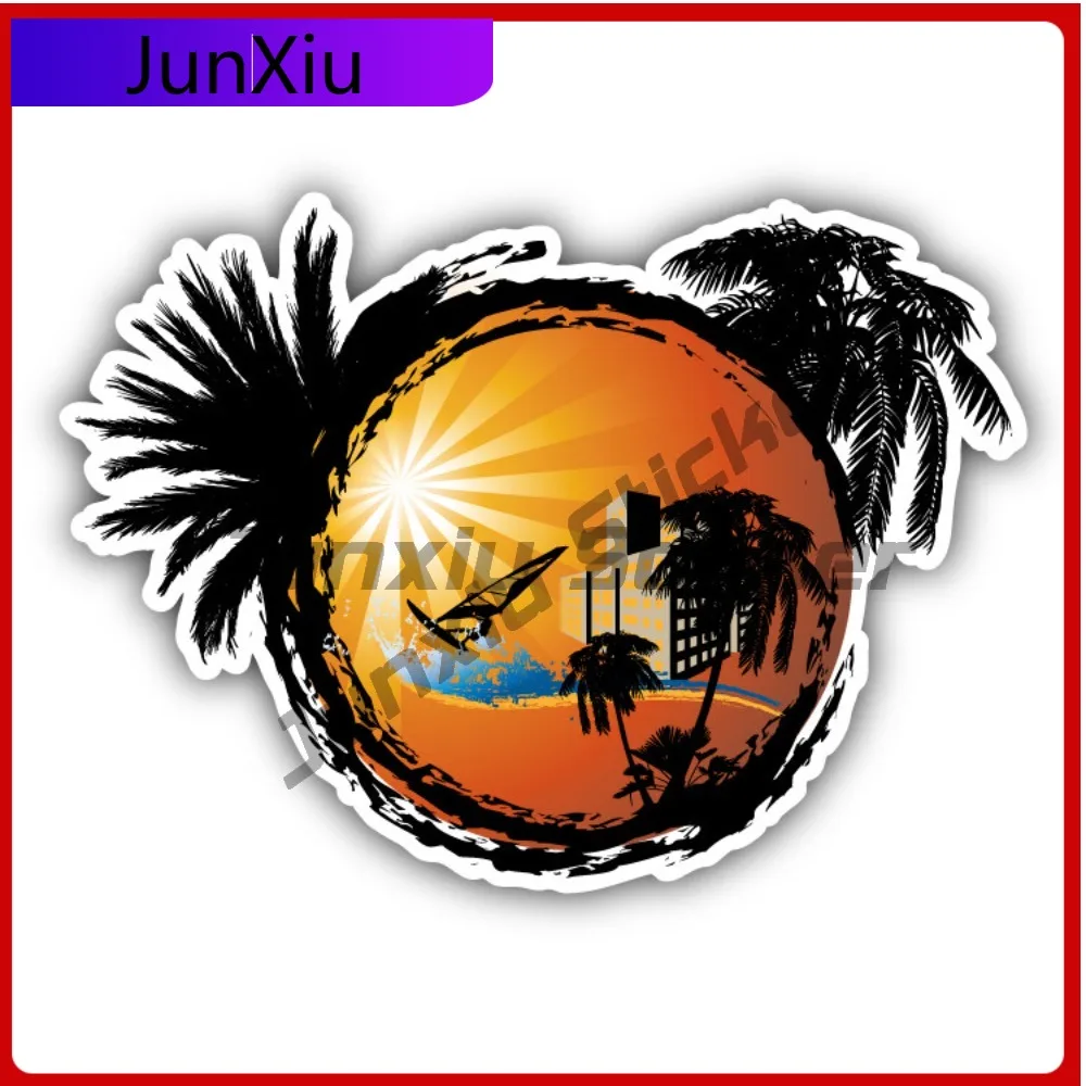 

Tropical Surfing World Cool Best Gift Durable Modern Car Decal Accessory Waterproof Vinyl Laptop Window Bumper Auto Exterior