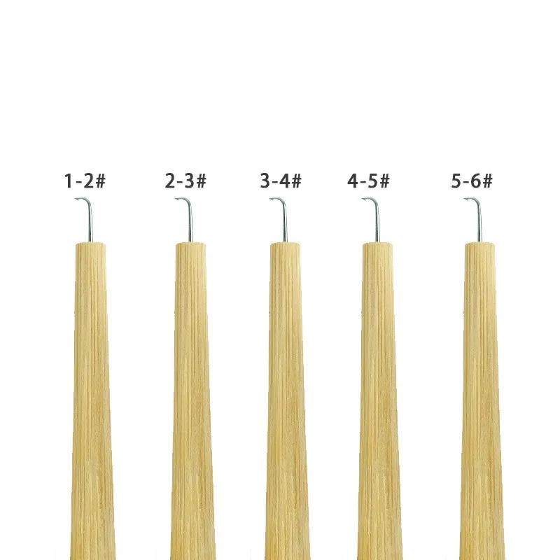 Wooden Handle Wig Ventilating Needles Hair Hooking Tool for Lace Wigs False Beard Creation Suitable for Skin and Lace