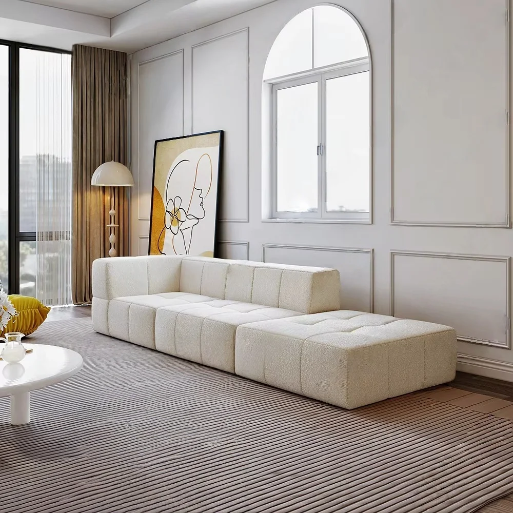 Minimalist Living Room Furniture Set Convertible Square Foam Folding Sofa Soft Leisure Bed Modular Compression Couch