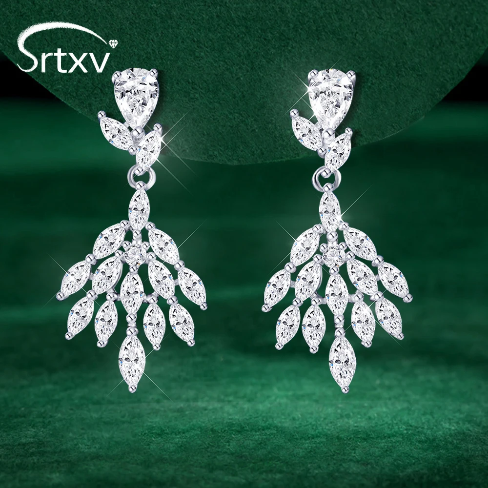 

100% 925 Sterling Silver High Carbon Diamond Drop Earrings For Women Fashion Ear Studs Anniversary Wedding Party Gifts Jewelry