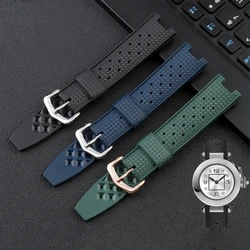 Rubber watch strap for cartier Pasha series watchband notched Wristband Bracelet 20*10mm 20*12mm 20*15mm men's watch accessories