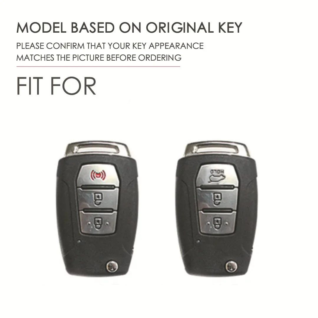 쌍용 렉스턴 코란도 C 티볼리용 진짜 가죽 자동차 키 케이스 커버 포브 쉘, 자동차 액세서리, 3 단추, 1 개