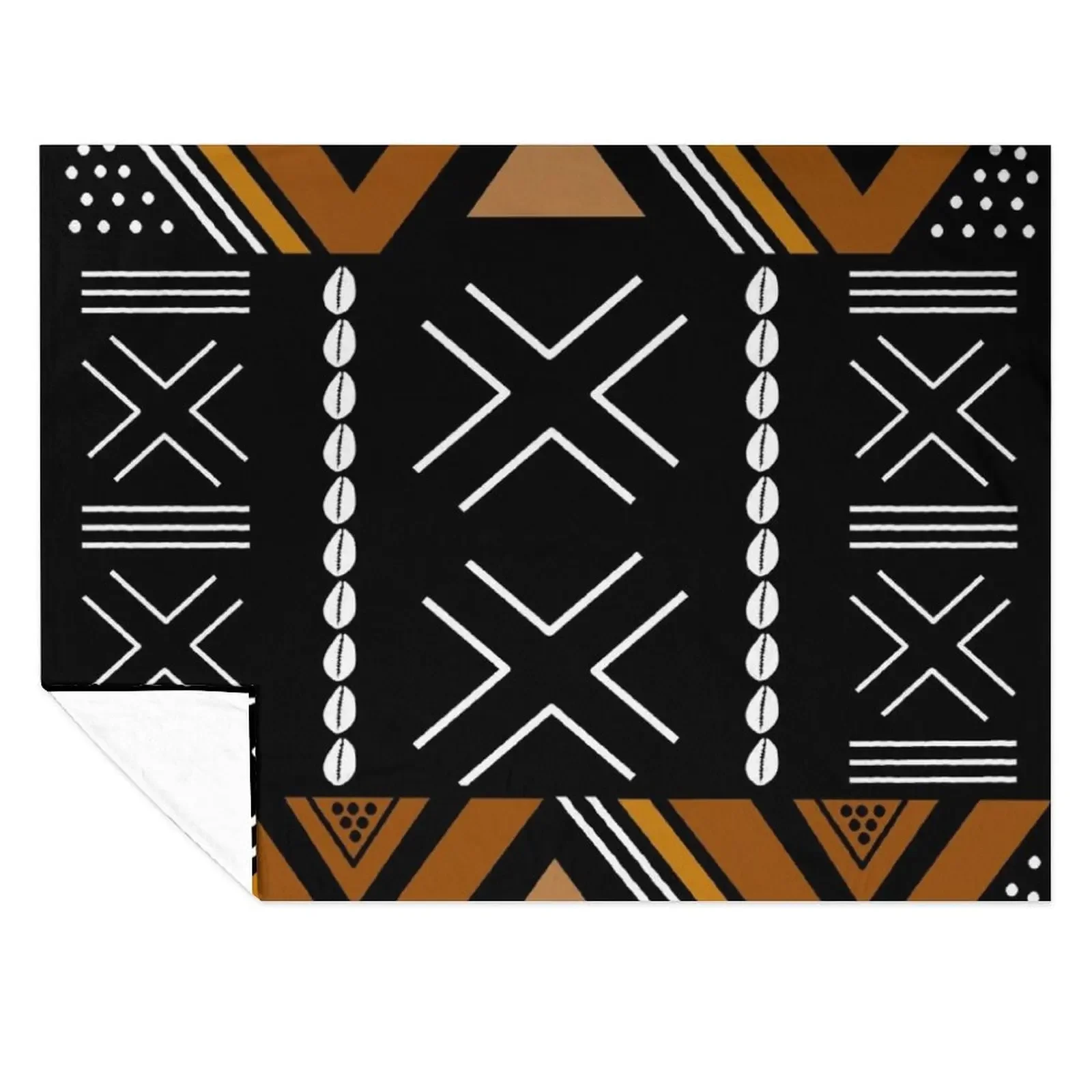 

African Mud Cloth Bogolan Design Throw Blanket Personalized Gift Custom Baby Soft Blankets