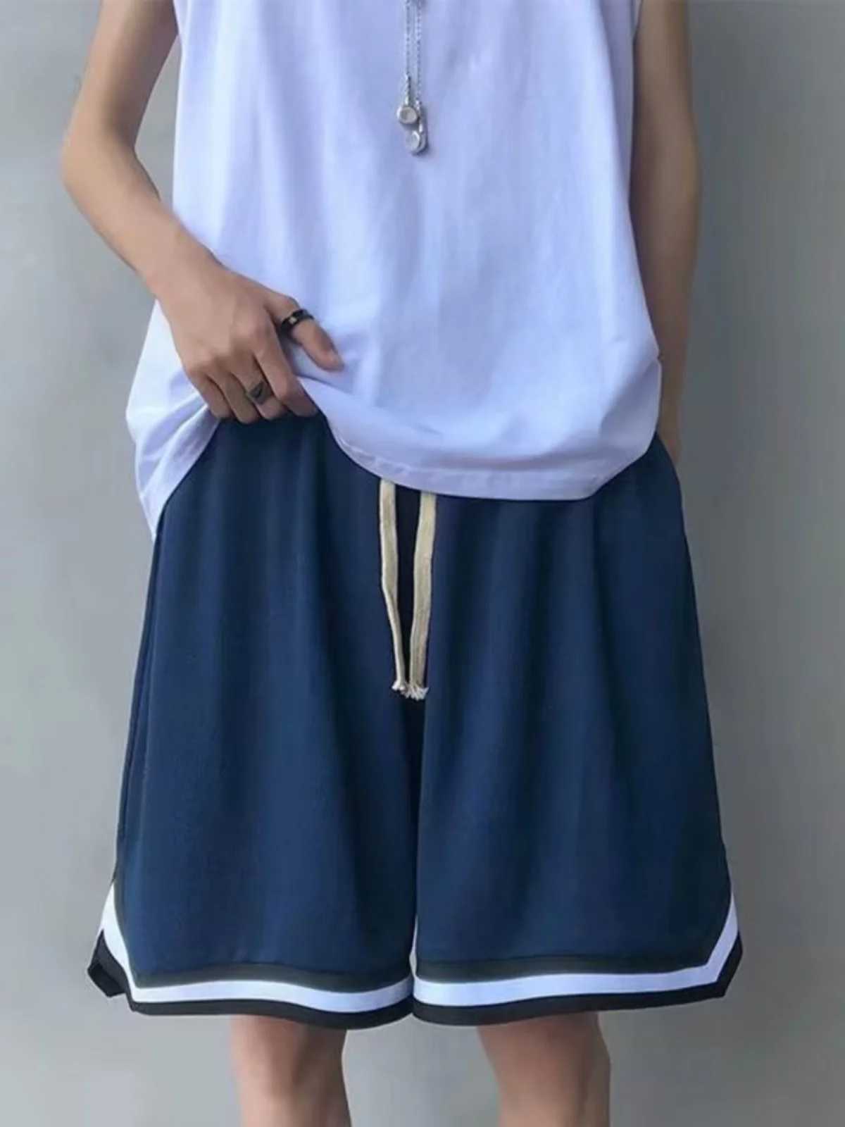 

Men's Baskeall orts Summer Thin Sport Loose Casual American High Street Five-Point Pants Cool Feeling Cool Brand