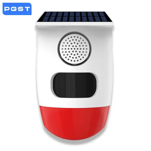 Imagen 1 del producto Detector de alarma Solar PGST Tuya Smart Life PIR Sensor de movimiento por infrarrojos sirena bocina protección de seguridad para el hogar impermeable al aire libre