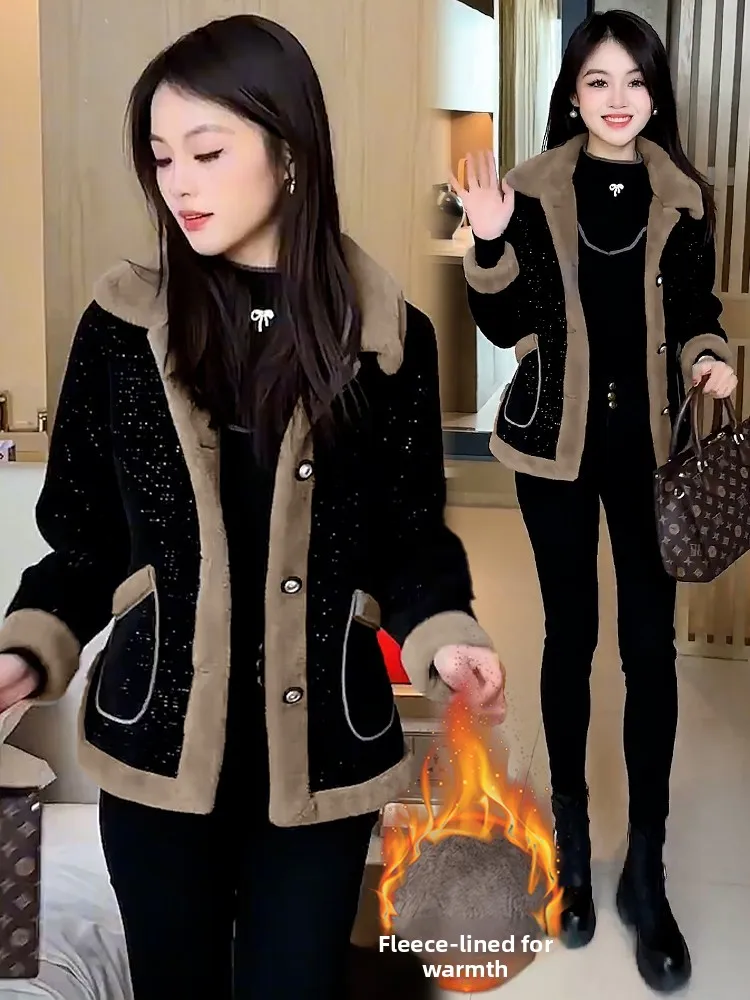 เสื้อโค้ทลำลองผู้หญิงทรงหลวม ผ้าขนสัตว์ สำหรับฤดูหนาว รุ่นใหม่ ลดอายุ สไตล์ลำลอง เหมาะสำหรับใส่ไปทำงาน