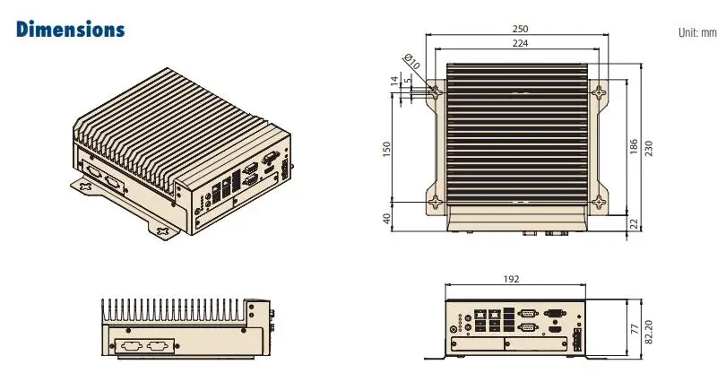MIC-770 V2 คอมพิวเตอร์อุตสาหกรรมแบบฝังพัดลมมินิอุตสาหกรรม 10th Gen Core ™   I3/i5/i7/i9 LGA 1200 กล่อง PC อินพุต 9-36VDC 2*LAN