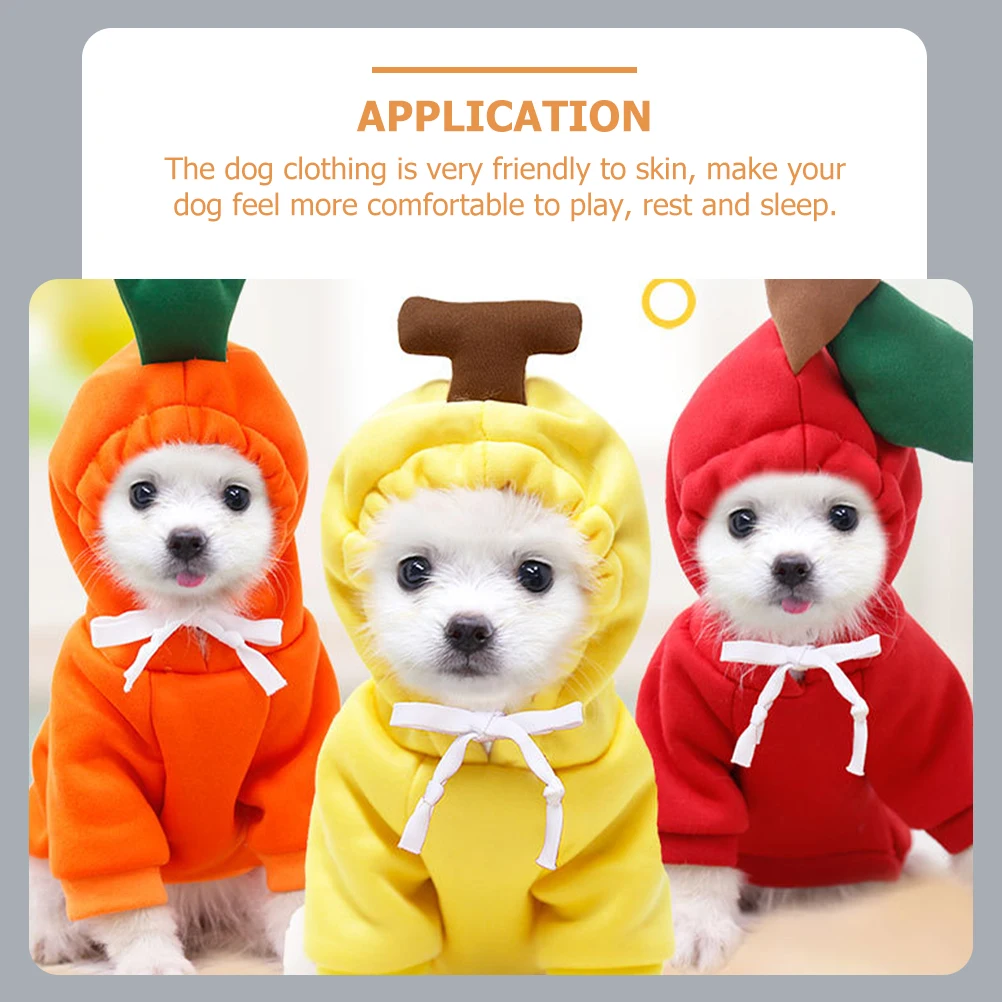 

Banana Sweatshirt Dog Clothes Puppy Hoodie for Dogs Fruit Clothing Polyester Small Cute Pet Costumes