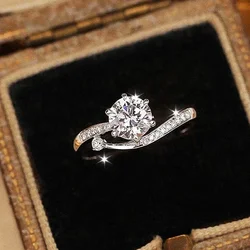 Huitan Elegant Bright Finger Rings for Women Gorgeous Wedding Engagement Eternal Promise Jewelry Trendy Simple Chic Accessories