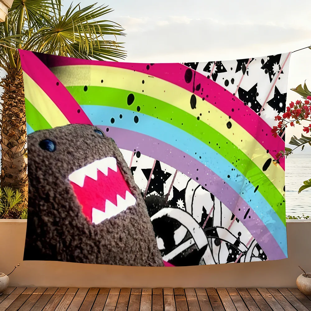 Cartoon D-Domo Kun flag For Garden Party Living Room Home Wall Decor Banner Bedroom Outdoor Tapestry