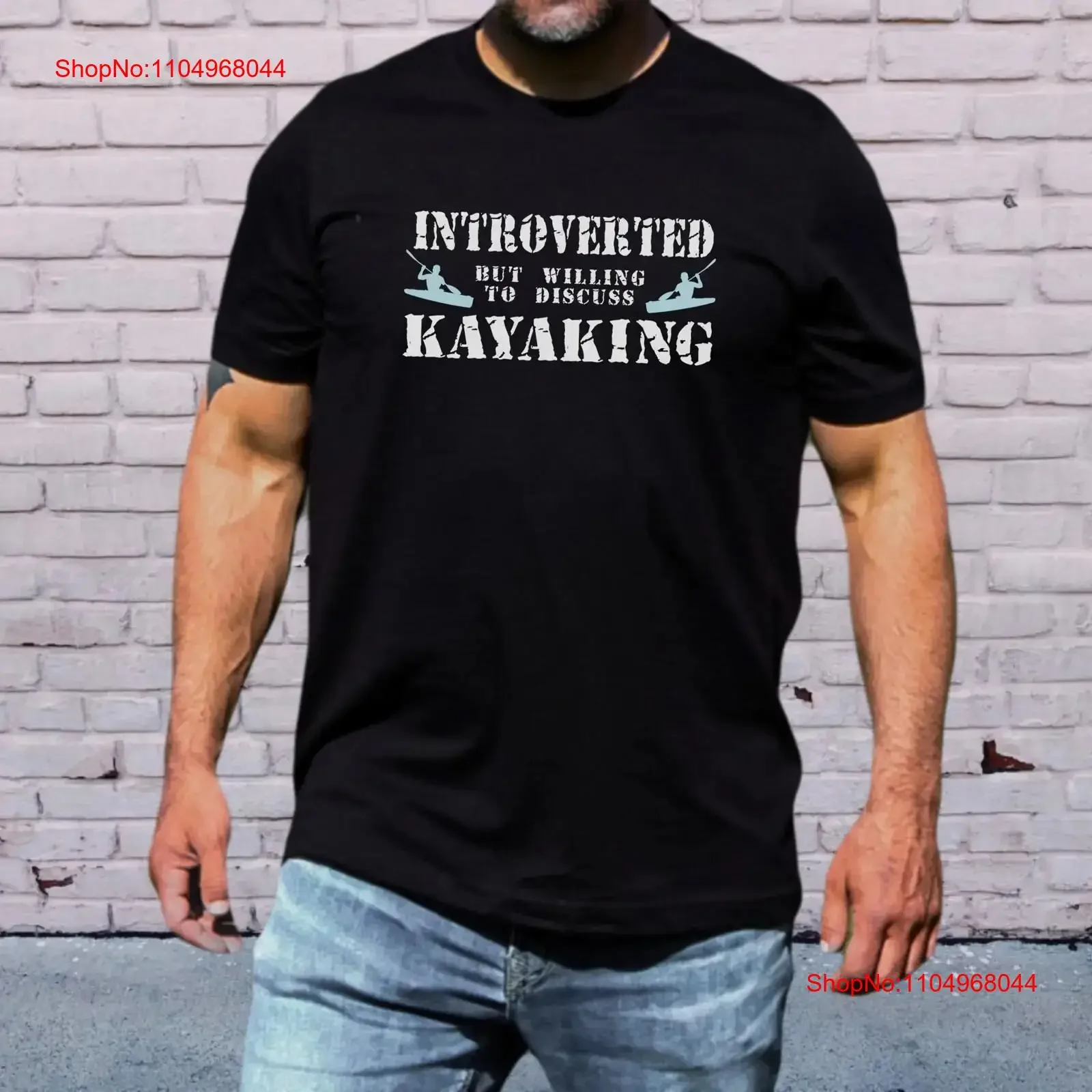 الانطوائي ولكن التجديف كاياك التخييم تي شيرت مغامرة نهر بحيرة الحياة في الهواء الطلق مغامرة المجاذيف حتى خمر غسلها عادية #1