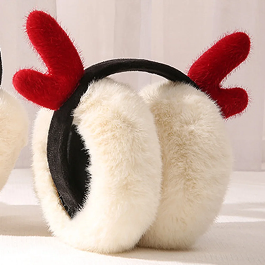 

1pc Ear Muffs Winter Warm Ear Covers Antler Design Earmuffs Adjustable For Ladies Adults Skiing Snowboarding Outdoor