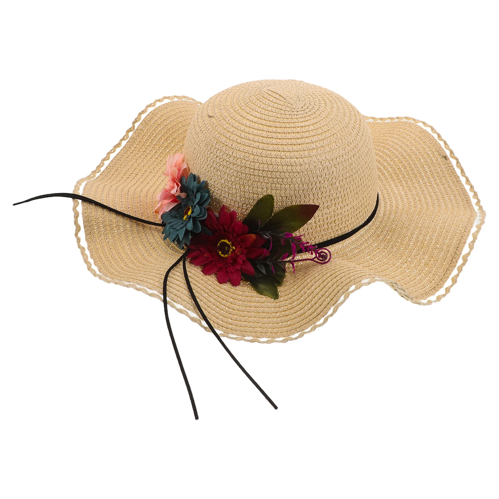 

Outdoor Wide Brim Sun Hat Foldable Straw Sun Hat Breathable Summer Beach Vacation Hiking Poolside Protective Sunhat for Beach